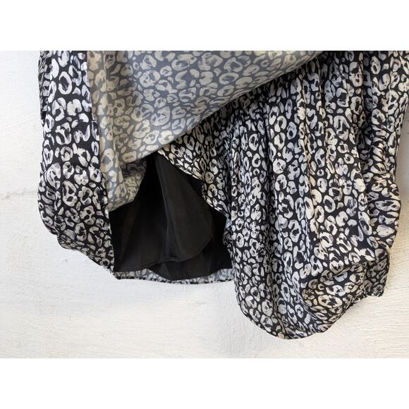 NWT L Academie Joyce Dress Womens Medium Black White Leopard Cocktail Mini - Picture 6 of 10